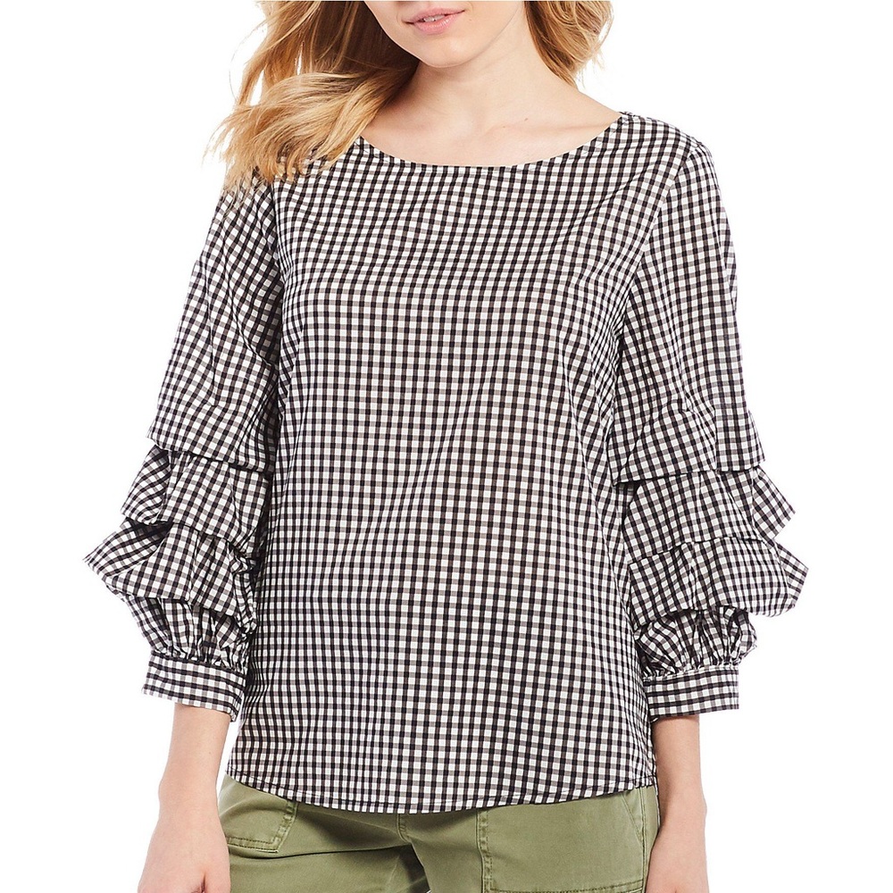 Gingham cotton top - Picture 2 of 5
